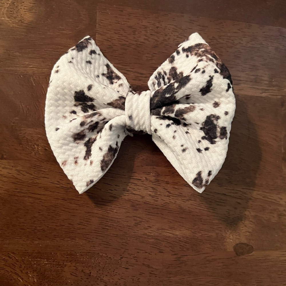 Cow print bow